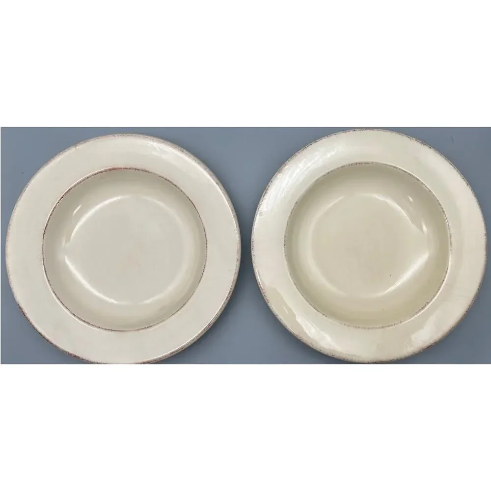 Pier 1 Toscana Ivory Set of 2 Pasta Bowls , Made in Italy, Discontinued